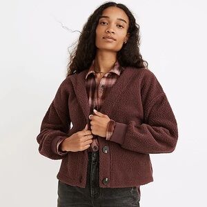 Madewell (Re)sourced Fleece Crop Cardigan Sea foam Green